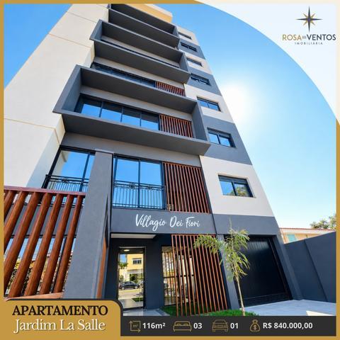 Apartamento à venda no Edifício Villagio Dei Fiori, Jardim La Salle, com 01 suíte + 02 quartos, com 116.7 m² de área privativa.
