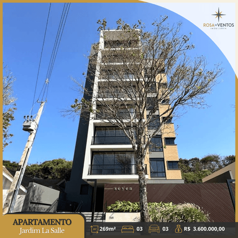 Apartamento à venda em Toledo, Jardim La Salle, com 3 suítes, com 305.17 m², Edifício Seven