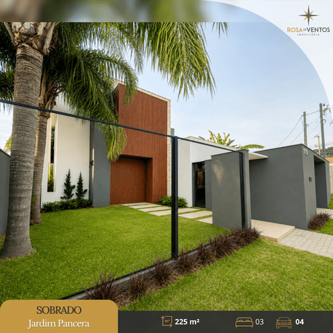 Sobrado à venda em Toledo, Jardim Pancera, com • 1 suíte com closet e sacada • 2 quartos amplos, com 225.72 m² de área construída.