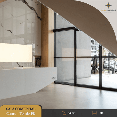 Sala à venda em Toledo, Centro, com 34.24 m², Corporativo Taipas